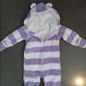 12-18m Fleece Hooded Fleece Suit with Ears Winter Warm